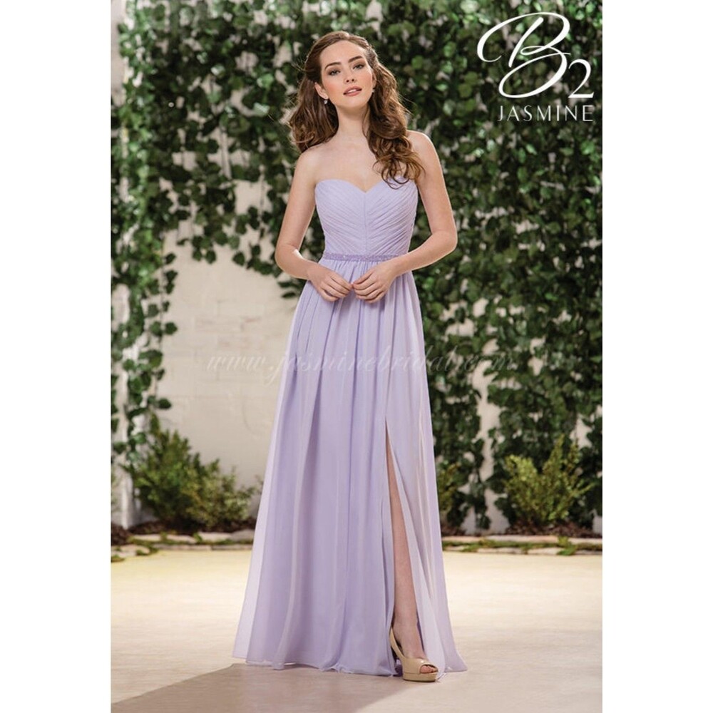 B2 Jasmine Maxi Bridesmaid Dress Lilac Lavender Chiffon Formal Gown  16 B183055